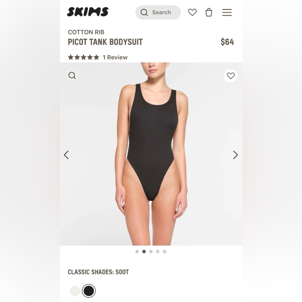 Skims Picot Tank Bodysuit size XS